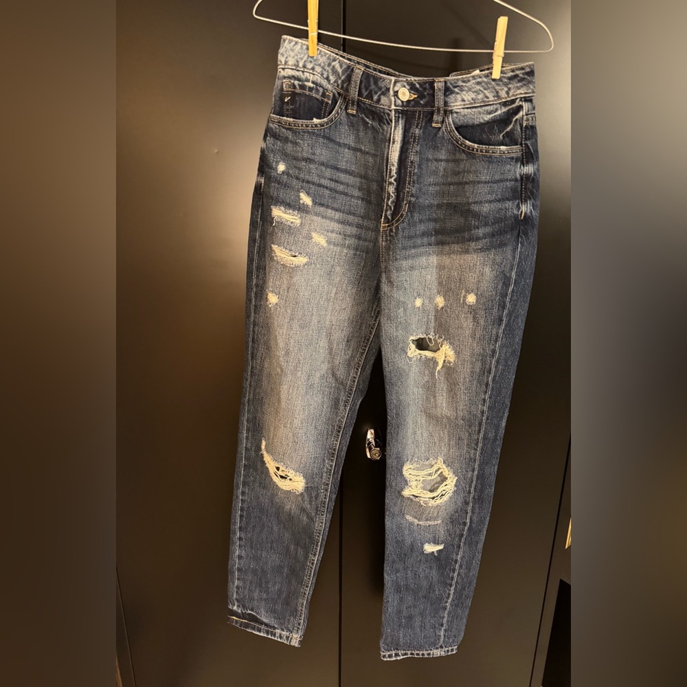 Distressed Blue Jeans